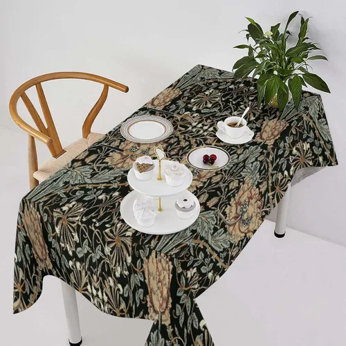 Vista 355 de Mantel Floral Retro de Pájaros, Diseño Original Bohemio William Morris Estampado Cubierta de Mesa para Hogar Picnic Fiesta Comedor Cocina William