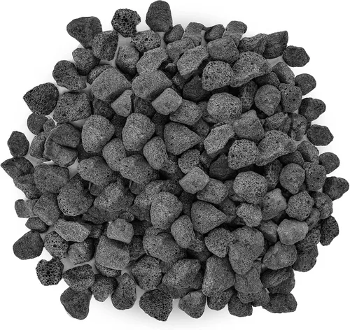 Vista 14 de Stanbroil Gránulos de roca de lava – Paisajismo decorativo para cuencos de fuego, hogueras, juegos de troncos de gas, chimeneas interiores