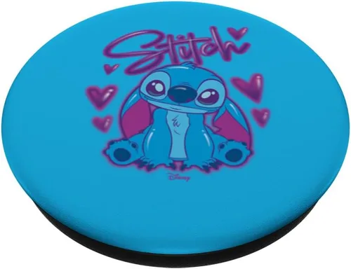 Vista 2 de Lilo & Stitch - Puntada Airbrush nombre y corazones PopSockets estándar PopGrip