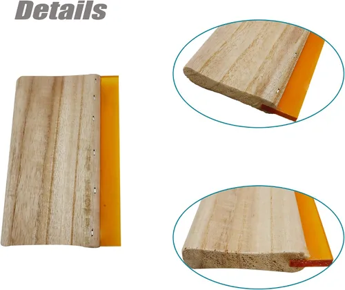 Vista 3 de TECHTONGDA Raspador de aceite de madera de goma para impresión de pantalla de seda 75 durómetro 6.3inch