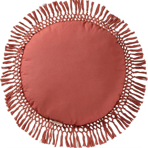 Vista 18 de Indigo Ink - Almohadas decorativas para sofá o cama, decoración bohemia del hogar, almohada redonda de algodón de 20 x 20 pulgadas con borlas