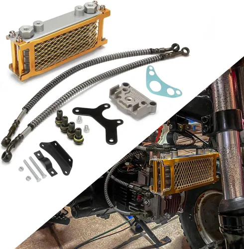 Vista 10 de Kit de enfriador de aceite de motocicleta Radiador de enfriamiento universal para CRF XR KLX 50 70 90 110 125 140cc SSR Taotao Coolster Kayo Dirt