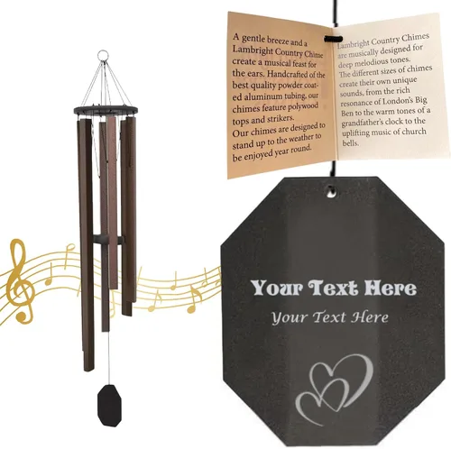 Vista 12 de Lambright Chimes Ocean Breeze - Campanilla de viento personalizada de bronce de 36 pulgadas de alto, campanillas de viento personalizadas
