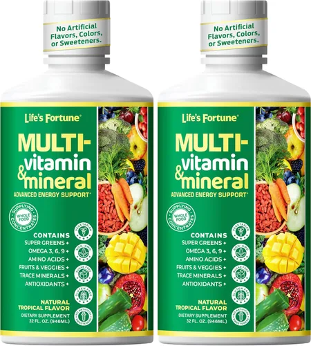 Vista 8 de Life's Fortune Multivitamínico líquido para adultos, hombres y mujeres, adolescentes, vitaminas diarias de alta absorción, minerales traza