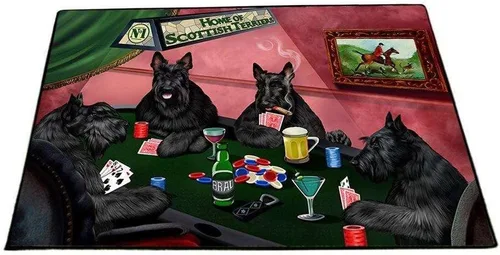 Vista 26 de Doggie of the Day Scottish Terrier Dogs Floor Mat - 4th of July Independence Day - Best Dog Doormat - Protector Decor - Unique Portrait Art
