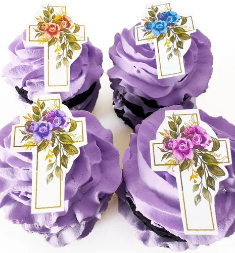 Vista 8 de Juego surtido de 24 polillas comestibles de cabeza de muerte pequeña – Obleas para pasteles y cupcakes – polillas comestibles para decoración