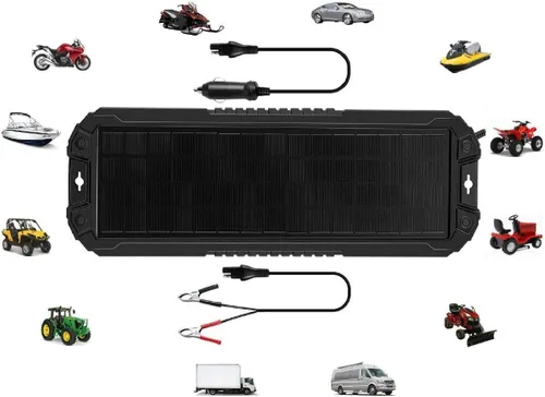 Vista 7 de Sunway - Cargador y mantenedor de batería solar para automóvil, 5 W, 12 V, kit de cargador de energía solar, impermeable, para automóvil, RV, barco
