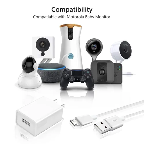 Vista 2 de Adaptador de corriente largo para interiores y exteriores de 16.4 pies para cámara Arlo Pro Pro 2, cámara Arlo Essential Spotlight, Wyze Cam Pan v3
