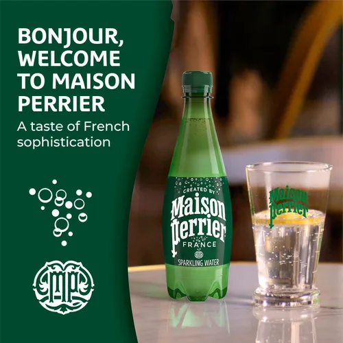 Vista 5 de Maison Perrier Ultimate - Agua con gas para cócteles sin alcohol, bebida espumosa sin sabor, 16.9 onzas líquidas, 12 botellas de agua de plástico