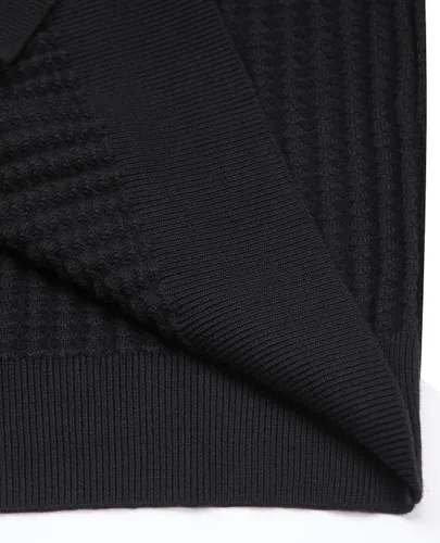 Vista 8 de Suéter de cuello alto para hombre, ajustado, cuello alto, suéter de manga larga, suéter térmico