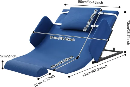 Vista 2 de Respaldo de elevación eléctrico, elevador de respaldo con control remoto para cama, capacidad de 220 libras, colchón de cuña ajustable de 10-80°