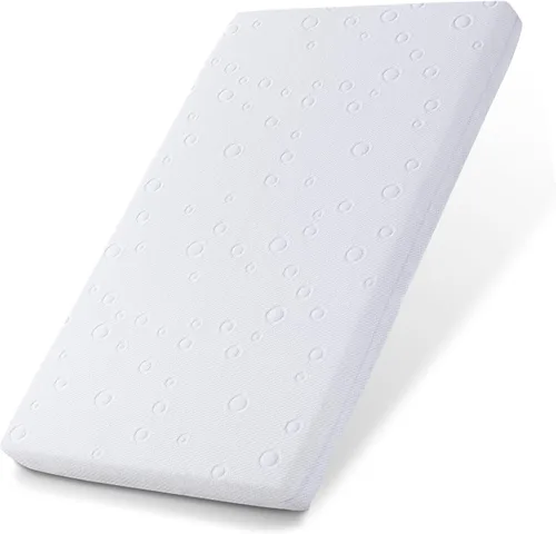 Vista 9 de Colchón de moisés para bebé, 24" x 20.8" x 2" colchón de espuma viscoelástica de gel de doble cara con funda suave transpirable extraíble que se