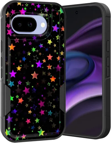 Vista 202 de Funda para Pixel 6A, Híbrida de Doble Capa de Servicio Pesado Resistente a Prueba de Golpes PC Duro + Funda Protectora de Silicona Suave para Google