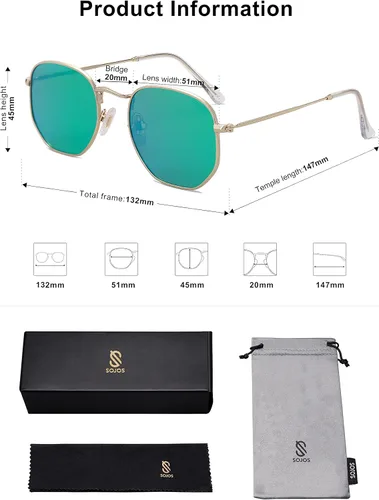 Vista 5 de SOJOS Lentes de sol polarizados para mujer y hombre