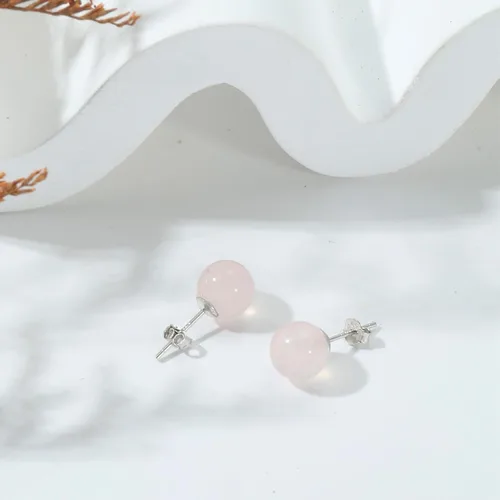 Vista 44 de Natural Stone Stud Earrings for Women 8mm Sterling Silver Genuine Gemstone Earrings Handmade Sterling Silver Crystal Stud Earrings for Women