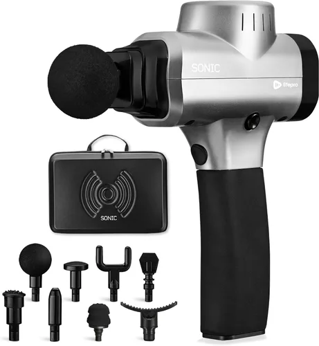 Vista 14 de Lifepro SonicPro Pistola de masaje muscular de percusión con calor, 9 cabezales Negro