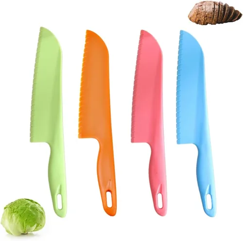 Vista 10 de jawbush Cuchillo de lechuga profesional para evitar que se torne marrón, cuchillo dentado de plástico de 11 pulgadas para verduras, frutas, pan
