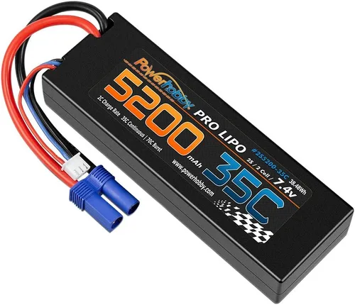 Vista 6 de Powerhobby - Batería Lipo de 2 celdas de 2 celdas, 7.4 V, 5200 mAh, 35c, con enchufe EC5, 2 celdas (paquete de 2)