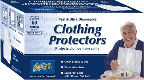 Vista 2 de EasyComforts protectores de ropa desechables - Set de 50., talla única Se ajusta a todos, Blanco frost