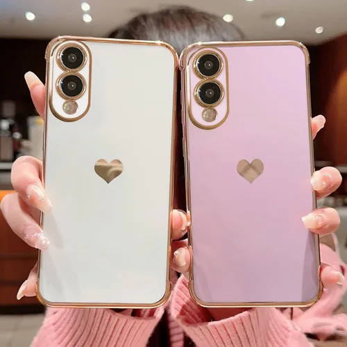 Vista 118 de phylla Funda de teléfono compatible con Samsung Galaxy A12 de 6.5 pulgadas, lindo corazón chapado en oro, elegante funda de lujo para mujer