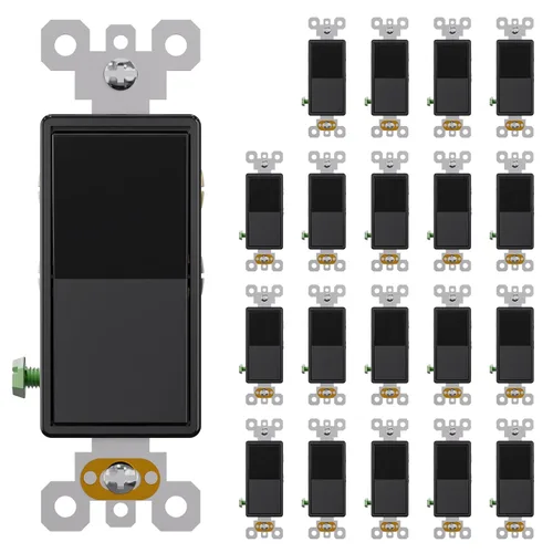 Vista 11 de AIDA Paquete de 1 interruptor de luz basculante Decora de 3 vías, interruptores de luz eléctricos con conexión a tierra automática de 15 amperios