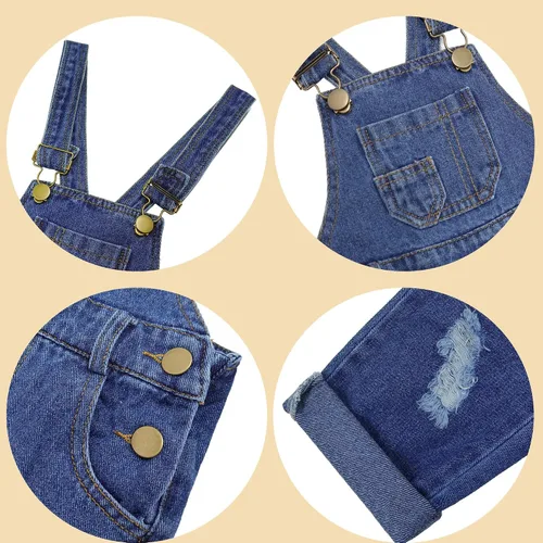 Vista 4 de Conjunto de pantalones de jean para bebés y niños pequeños