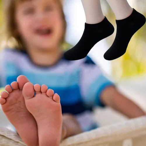 Vista 7 de Jamegio No Show - Calcetines para niños pequeños, 12 pares de calcetines de tobillo de corte bajo, no se muestran para niños y niñas de 2 a 8 años