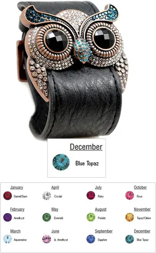 Vista 3 de Pulsera de piel de búho de cristal