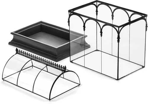 Vista 5 de Terrario grande de vidrio para plantas suculentas, contenedor tipo caja Wardian de H Potter WAR150