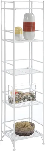 Vista 4 de Convenience Concepts Designs2Go - Estante para almacenamiento extra de 2 pisos, metal, plegable, Metal, Blanco