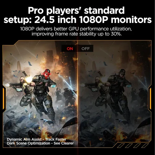 Vista 6 de KOORUI Monitor para juegos de 24.5 pulgadas, pantalla IPS FHD de 200 Hz 1080p, 1 ms (GG), HDR400, 90% DCI-P3, sincronización adaptativa, HDMI 2.0
