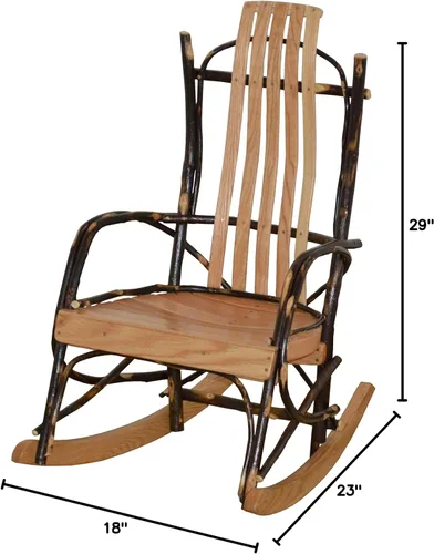 Vista 3 de Mecedora pequeña de roble teñido natural y nogal Amish para niños Natural Finish