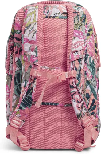 Vista 4 de Vera Bradley Mochila reciclada Lighten Up Reactive Journey para mujer, Toldo de bosque lluvioso coral