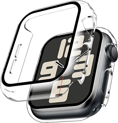 Vista 9 de TAURI - Juego de 2 carcasas rígidas para Apple Watch Series 10 (2024) 46mm, con protector de pantalla de cristal templado PC