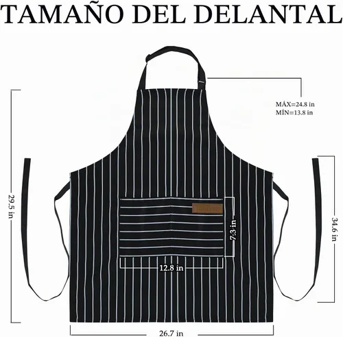 Vista 2 de Taidven Apron - Unisex, Adjustable Bib Kitchen Apron, Cooking Apron, Chef Aprons for Men, Aprons for Women with Pockets