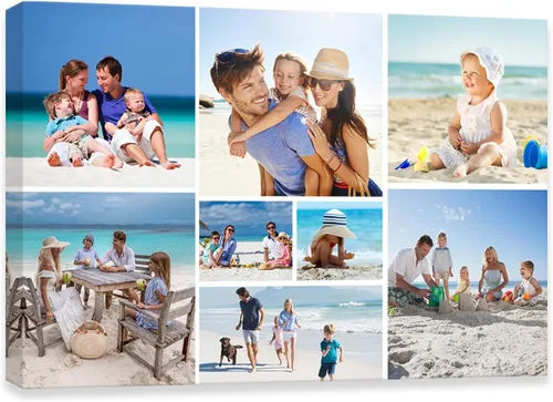 Vista 20 de DOARTDO Lienzo fotográfico personalizado con 4 collage de fotos múltiples, arte de pared personalizado para familia, niños, bebés, mascotas, marco