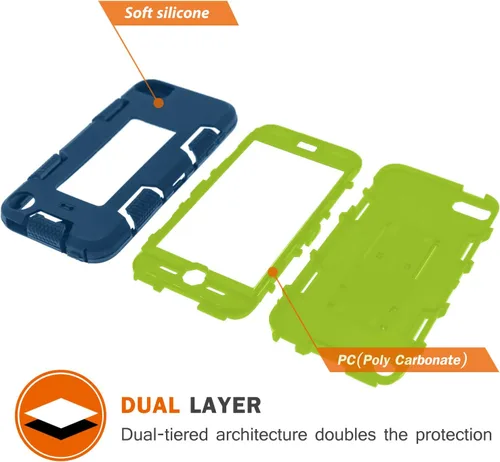 Vista 6 de Funda para iPod Touch 7ª/6ª/5ª generación, funda con función atril para iPod Touch, antiarañazos, antihuellas, resistente, a prueba de golpes
