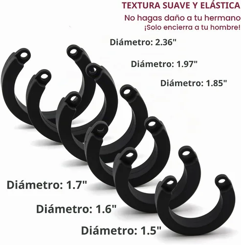 Vista 3 de RZY Dispositivo de castidad de jaula de castidad de silicona para el ejercicio del pene masculino (negro)