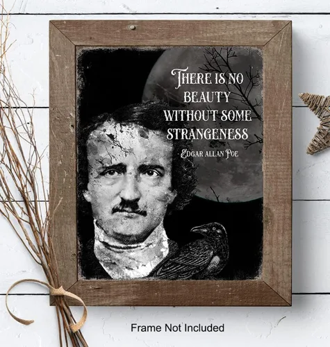 Vista 7 de Edgar Allan Poe - Decoración gótica de The Raven Spooky espeluznante y aterrador arte de pared - Póster gótico impreso - Bruja pagana Wicca, regalos