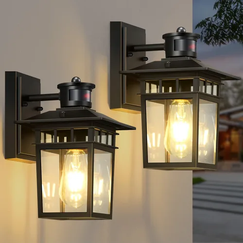 Vista 10 de Luces exteriores con sensor de movimiento para montaje en pared, lámpara exterior de anochecer a amanecer, aluminio impermeable antioxidante, luz