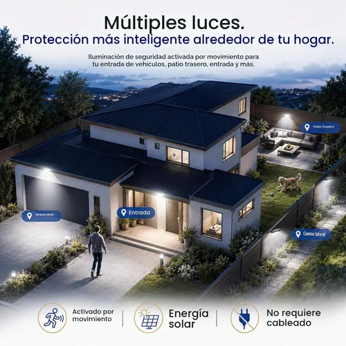 Vista 5 de Sunwish Farola solar al aire libre, 6500K 5730LEDs de atardecer a amanecer, luces solares de calle con sensor de movimiento, control remoto, luces