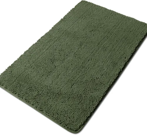 Vista 200 de Yeaban Alfombra de pasillo de baño de 24 x 72 pulgadas, antideslizante, alfombra de baño larga de felpilla gruesa, absorbente y lavable, alfombra
