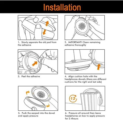 Vista 4 de Almohadillas de repuesto para auriculares inalámbricos Beats Studio 2 y Studio 3, almohadillas para los oídos con cuero proteico suave, espuma