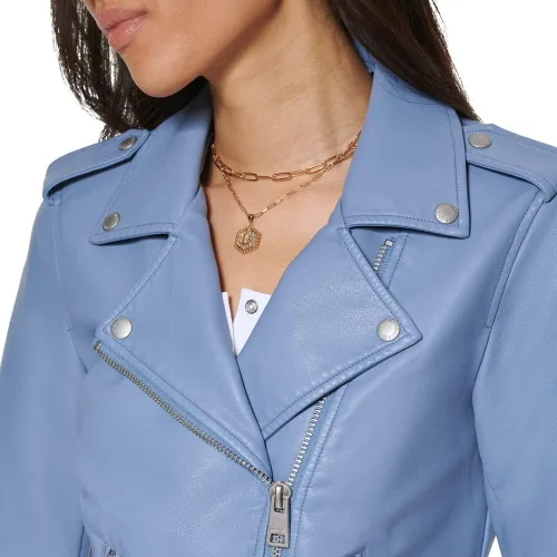 Vista 5 de Levi's Women's Faux Leather Belted Motorcycle Jacket (Standard & Plus Sizes)