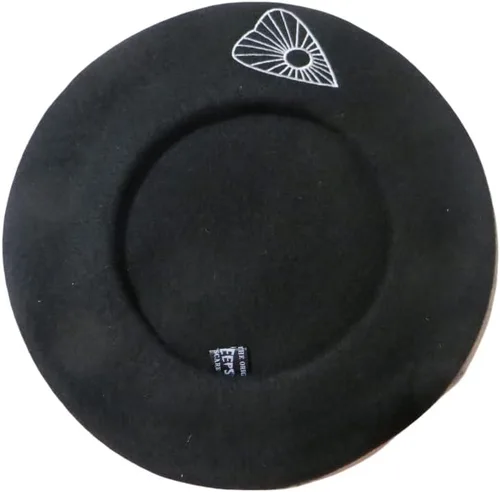 Vista 5 de kreepsville 666 Gorro Ouija Planchette Negro Boina, Negro