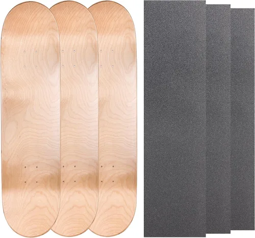 Vista 19 de Cal 7 Tablas de patineta de arce en blanco con cinta de agarre (paquete de 3, combinaciones)