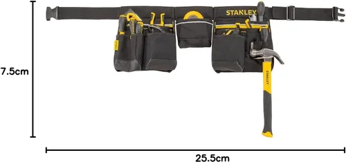 Vista 10 de STANLEY - Delantal para cinturón de herramientas esenciales, 1-96-178 Multiple pockets, Integrated Hammer Loop, Tape Pocket for Easy Reach When