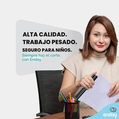 Vista 2 de Enday Perforadora de 3 agujeros para carpetas, perforadora de tres agujeros Negro