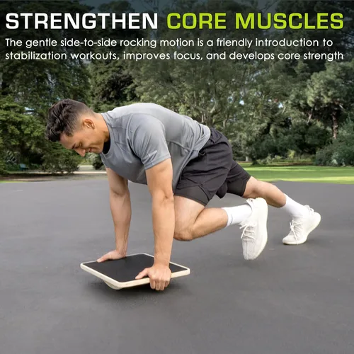 Vista 5 de ProsourceFit Tabla de equilibrio de madera antideslizante para entrenamiento de núcleo, 17.5 pulgadas de diámetro, color negro