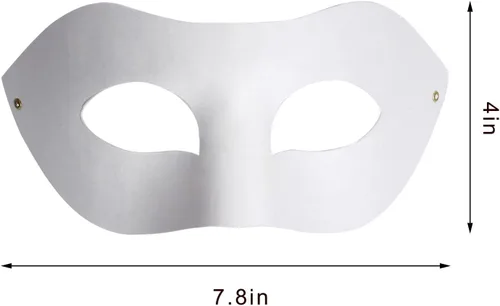 Vista 2 de Yookat Máscaras de papel de 14 piezas, máscaras blancas para manualidades, pintables, Mardi Gras Masquerade